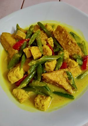 Foto resep Sayur buncis tempe tahu kuah santan