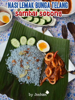 Foto resep Nasi Lemak Bunga Telang Sambal SOTONG