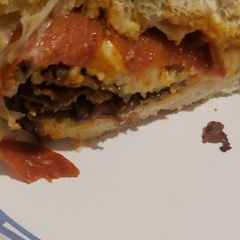 A picture of Pepperoni steak hoagies.