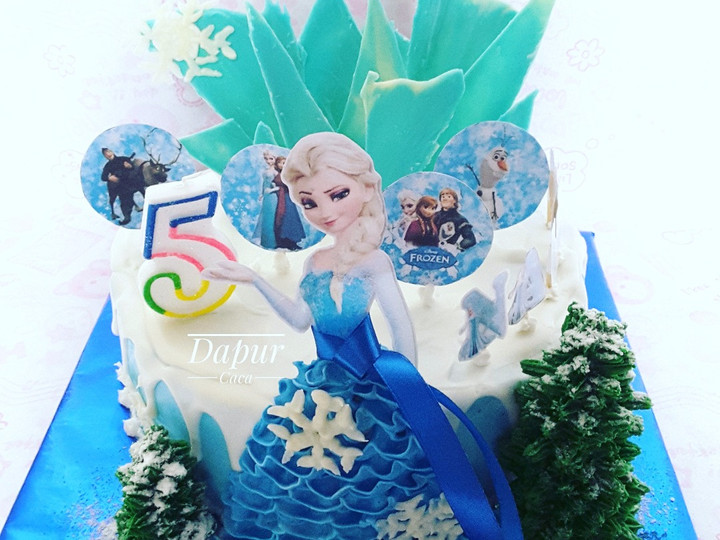 Cara Bikin Frozen Birthday Cake / Kue Ulang tahun Elsa / Elsa Birthday Cake Menu Enak Dan Mudah Dibuat