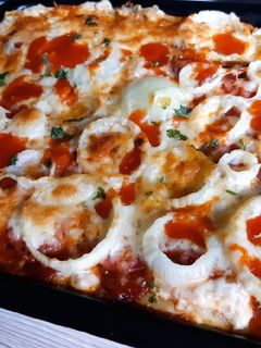 Foto resep Chicken pepperoni pizza homemade simple
