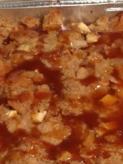 A picture of Caramel Apple Bread Pudding.