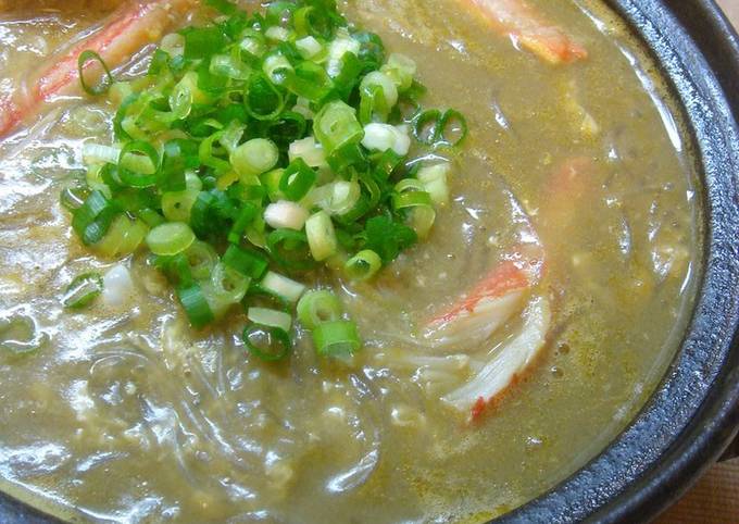 Harusame Bean Noodles and Crab Miso (Innards) Stew