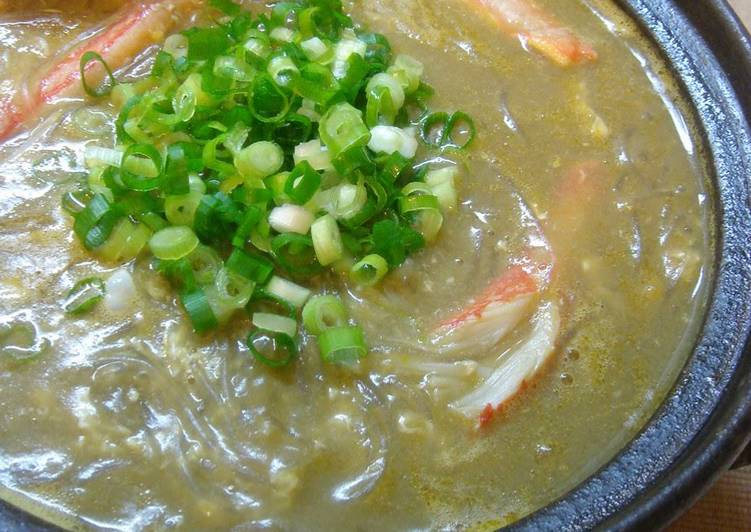 Steps to Make Quick Harusame Bean Noodles and Crab Miso (Innards) Stew