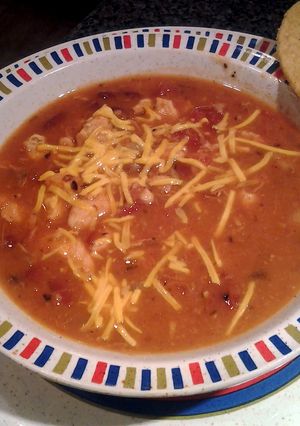 A picture of Crockpot taco soup.