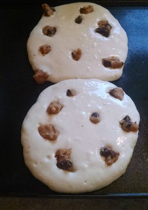 A picture of Chocolate Chip Cookie Dough Pancakes.