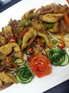 A picture of Pam's simple pasta....