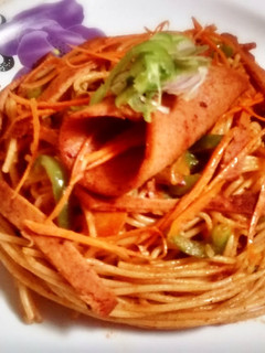 A picture of Chicken salami Spaghetti.