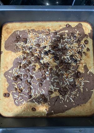 Una foto de Pan de banano marmoleado