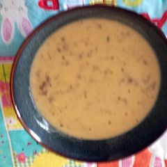 A picture of Cheese burger soup.