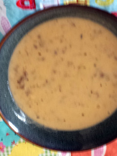 A picture of Cheese burger soup.