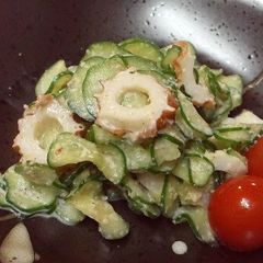 A picture of Crispy Cucumber Salad with Sesame Mayo and Ponzu.