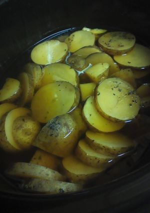 A picture of Crock pot potatoes.