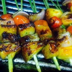 A picture of Kanya's Lemongrass Skewers Tenderloin.