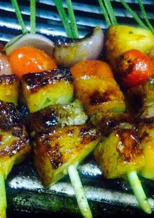 A picture of Kanya's Lemongrass Skewers Tenderloin.