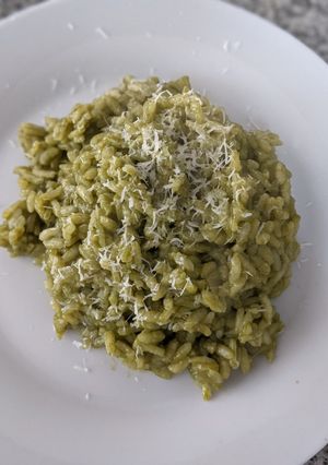 Una foto de Risotto de  Espinacas