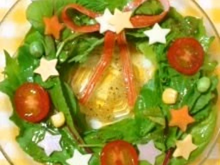 Easy Steps to Make Christmas ☆ Simple and Fancy Wreath Salad the Delicious Really delicious