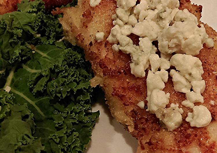Chicken Cutlets Topped With Blue Cheese