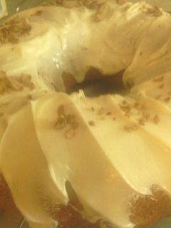 A picture of sunshine's applesauce spice cake.