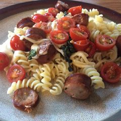 Caprese Pasta with Sausage A picture of Caprese Pasta with Sausage.