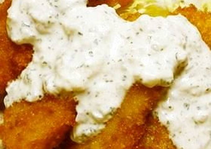 Fried White Fish with Sweet Onion Tartare Sauce