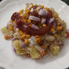 Sweet potato chaat A picture of Sweet potato chaat.