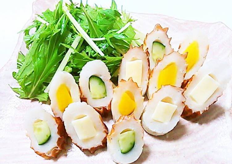 Recipe of Favorite Chikuwa Stuffed with Cheese, Cucumbers, and Takuan