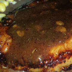 A picture of Sweet Bourbon Glazed Pork Chops.