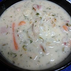 Clam chowder A picture of Clam chowder.