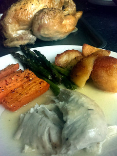 A picture of Sophie's easy roast chicken and gravy.