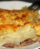 Мясо по-французски с картошкой и грибами