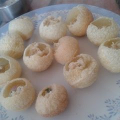 A picture of Homemade Pani puri.
