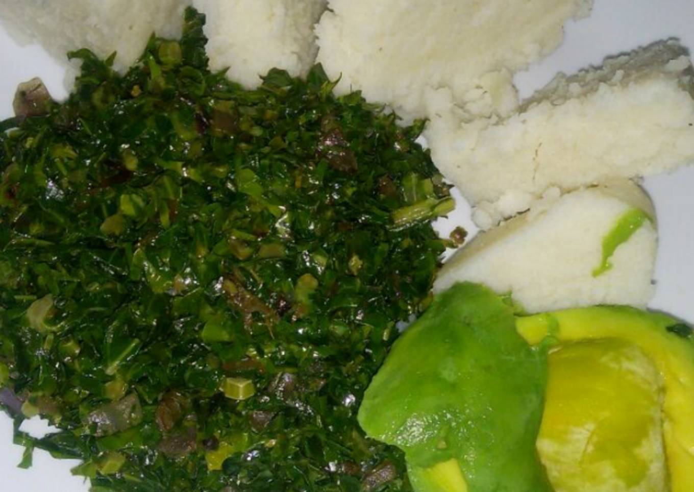 Recipe of Quick Ugali,Steamed kales with
Avocado #localfoodcontest_mombasa
