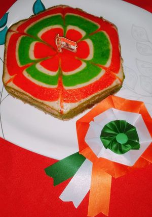 A picture of Tricolour marvel cake.