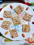 Healthy nutritious rajgira flour and roasted peanut powder dry fruits Burfi