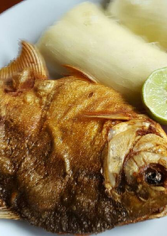 Una foto de Pescado de paco frito con yuca