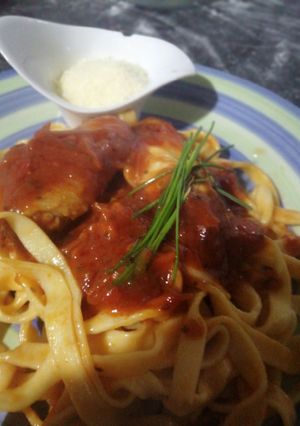 Una foto de Fideos al huevo caseros