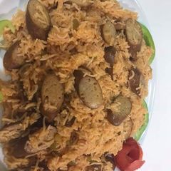 A picture of Sausage pulao.