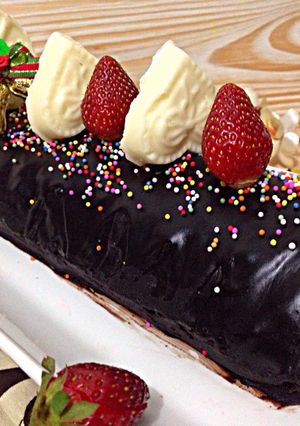Foto resep bolu gulung kukus coklat / chocolate swiss roll cake