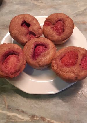 Teljes kiőrlésű epres muffin recept fotója
