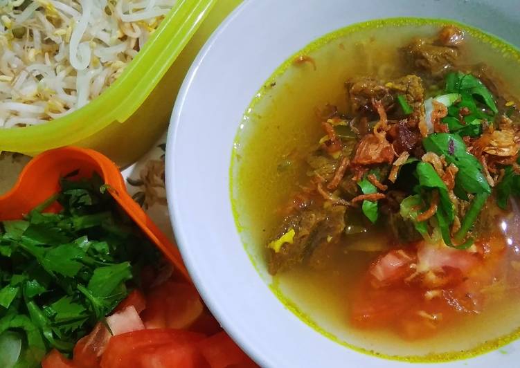 Bagaimana Membuat 53. Soto Daging Sapi, Enak Banget