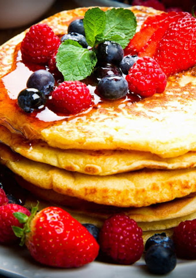 Una foto de Tortitas con fruta y Savia de Palmera