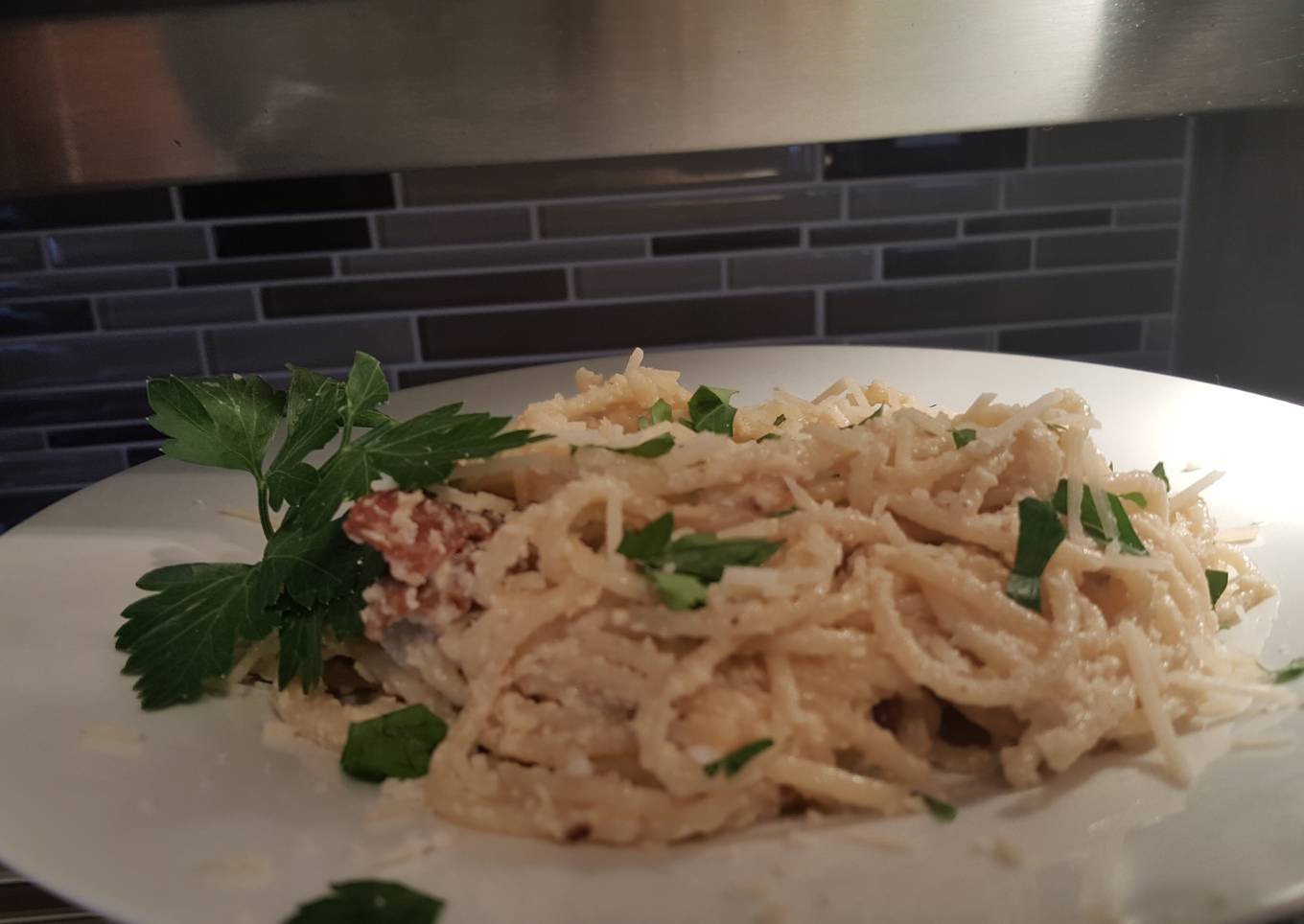Spaghetti carbonara (5 ingredient )