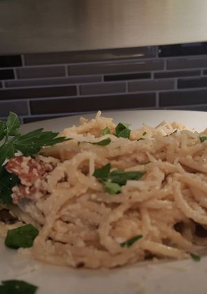 A picture of Spaghetti carbonara (5 ingredient ).