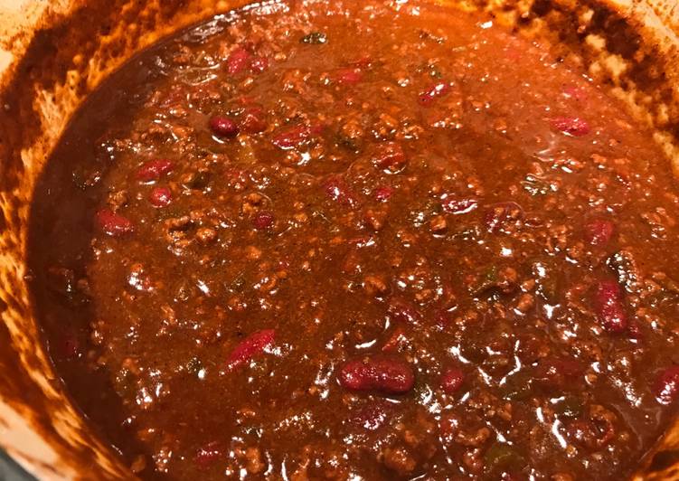 Poblano Guinness and bacon chili