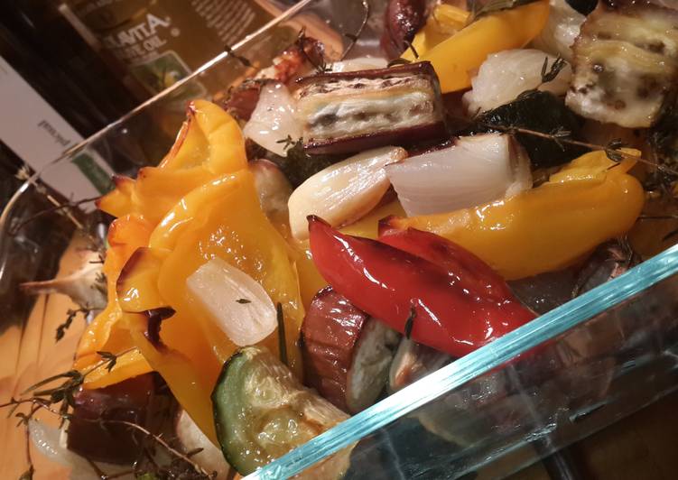 Simple Way to Make Award-winning &#34;Rat-a-tat 2e&#34; Roasted Veggies (ratatouille)