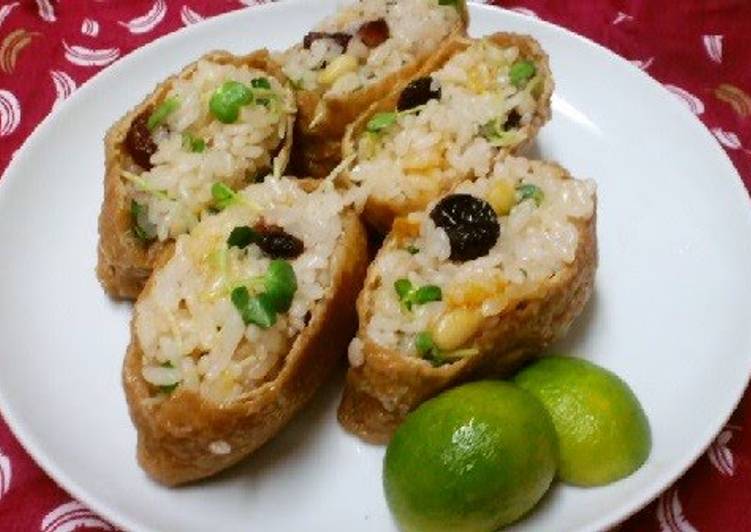 Inari Sushi with Nuts and Dried Fruits