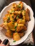 Papas rústicas con cheddar y verdeo #airfryer
