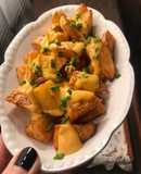 Papas rústicas con cheddar y verdeo #airfryer