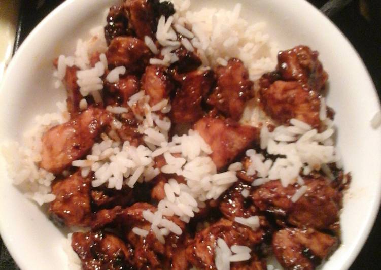 Easy Way to Prepare Appetizing Sweet chicken with rice.